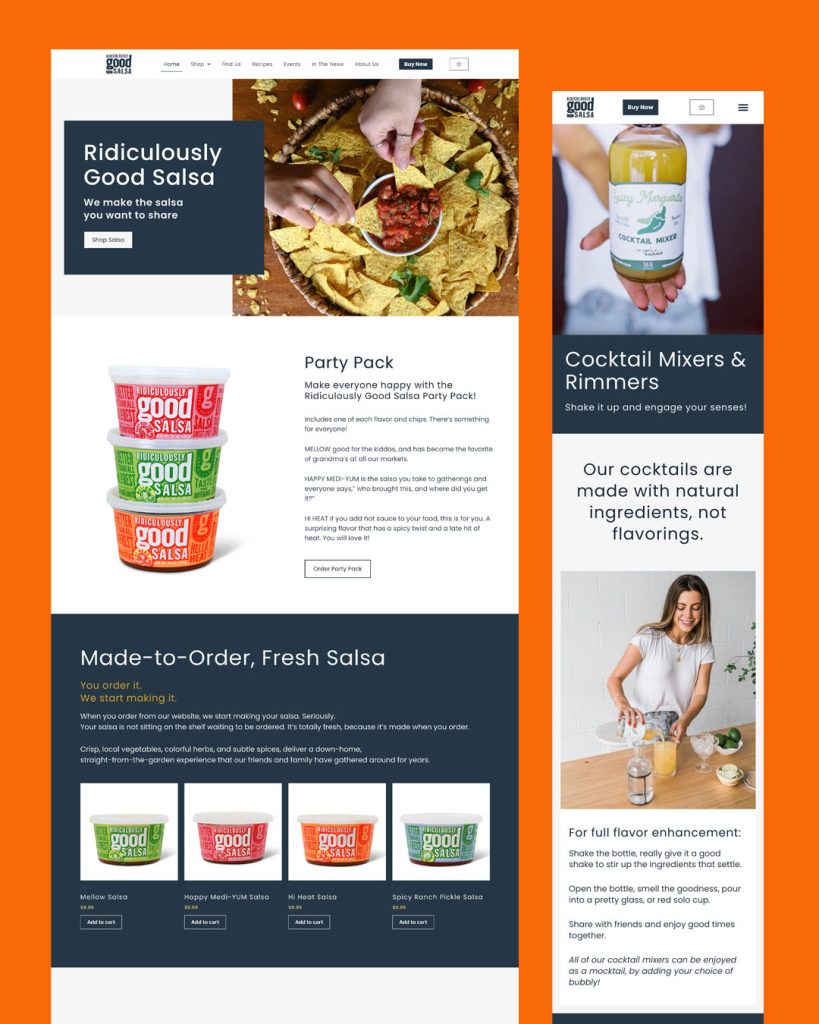 Small business website - Ridiculously Good Salsa