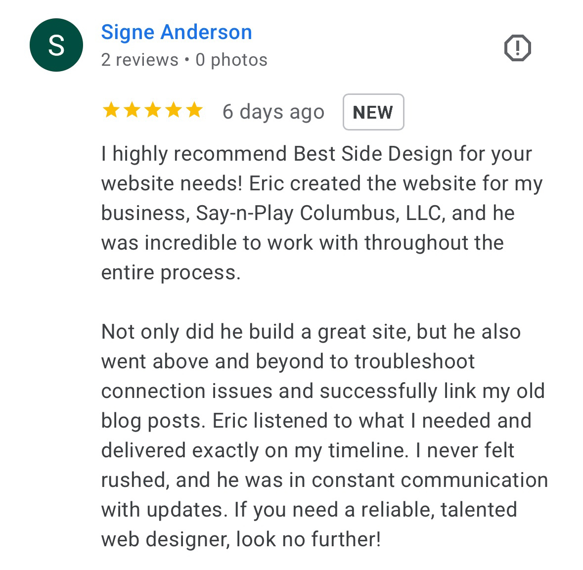 Best Side Design Google Review